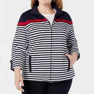 Striped Zip-Front Jacket
